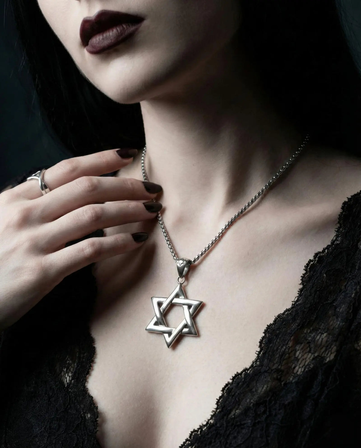 Hollow Hexagram Pendant Necklace image 4