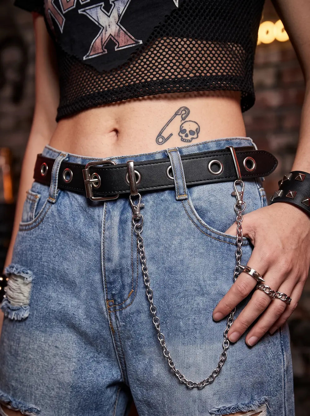 Chainbound Grommet Punk Belt image 1