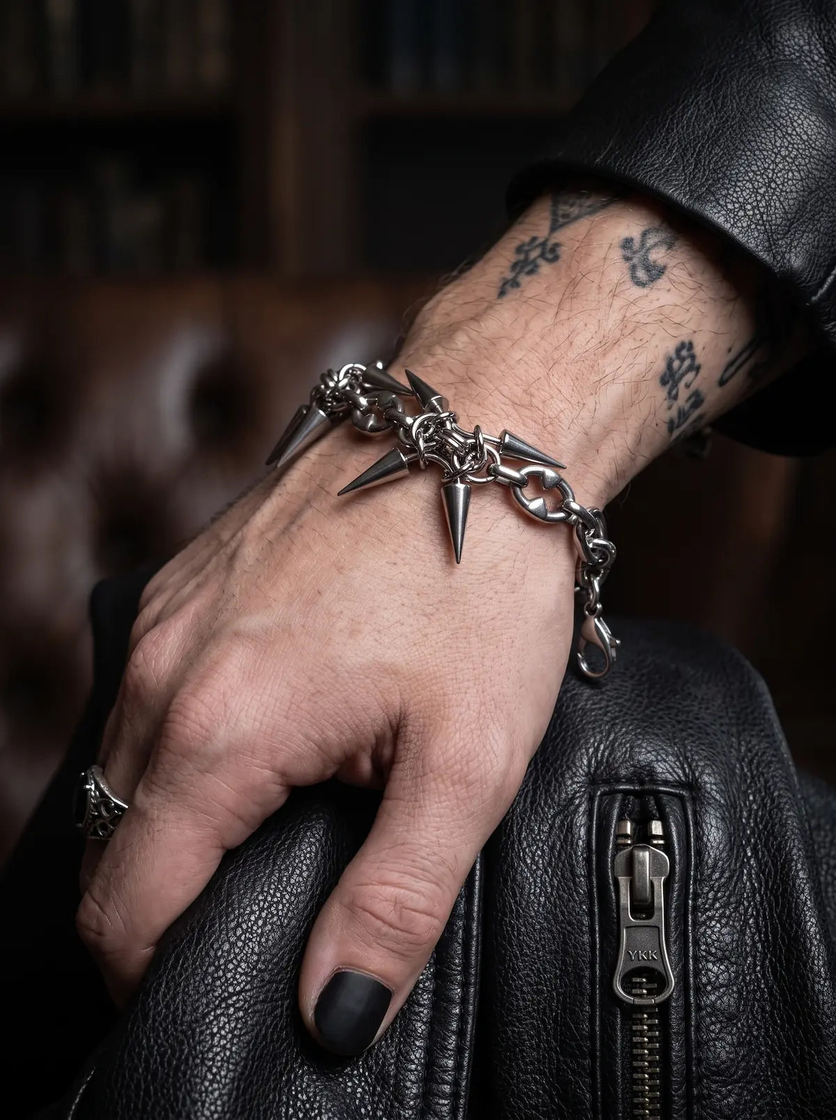 Thornbound Gothic Spiked Chain Bracelet image 6