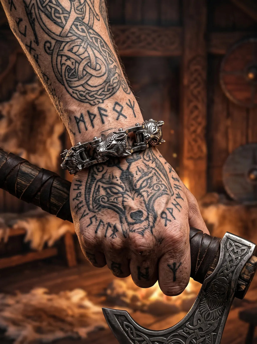 Fenrir Forge Wolf Chain Bracelet image 3
