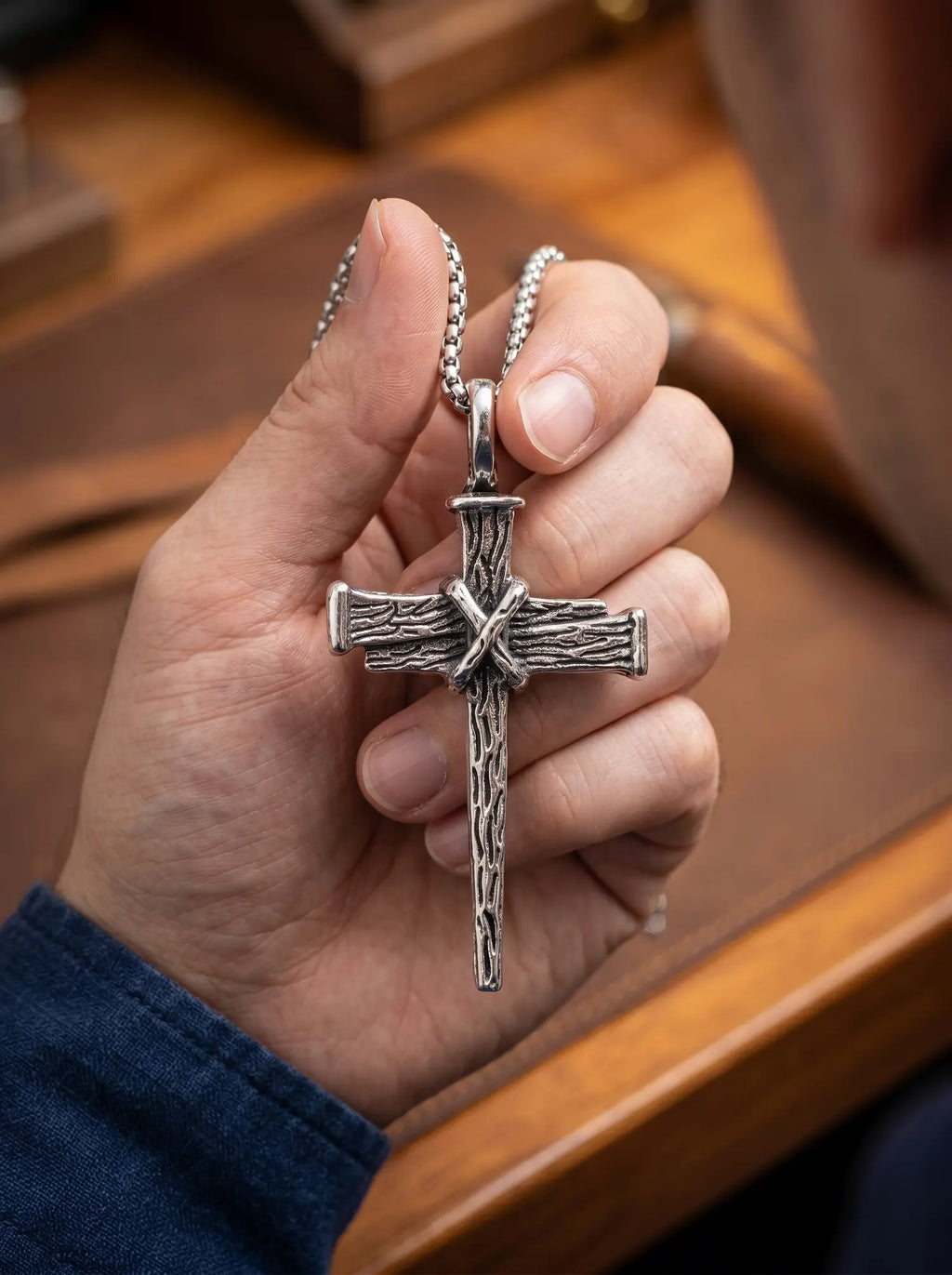 Forged Nail Cross Necklace image 11