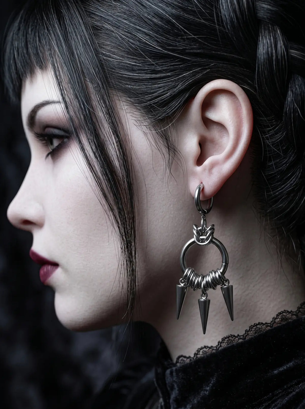 Spiked Halo Earrings image 1