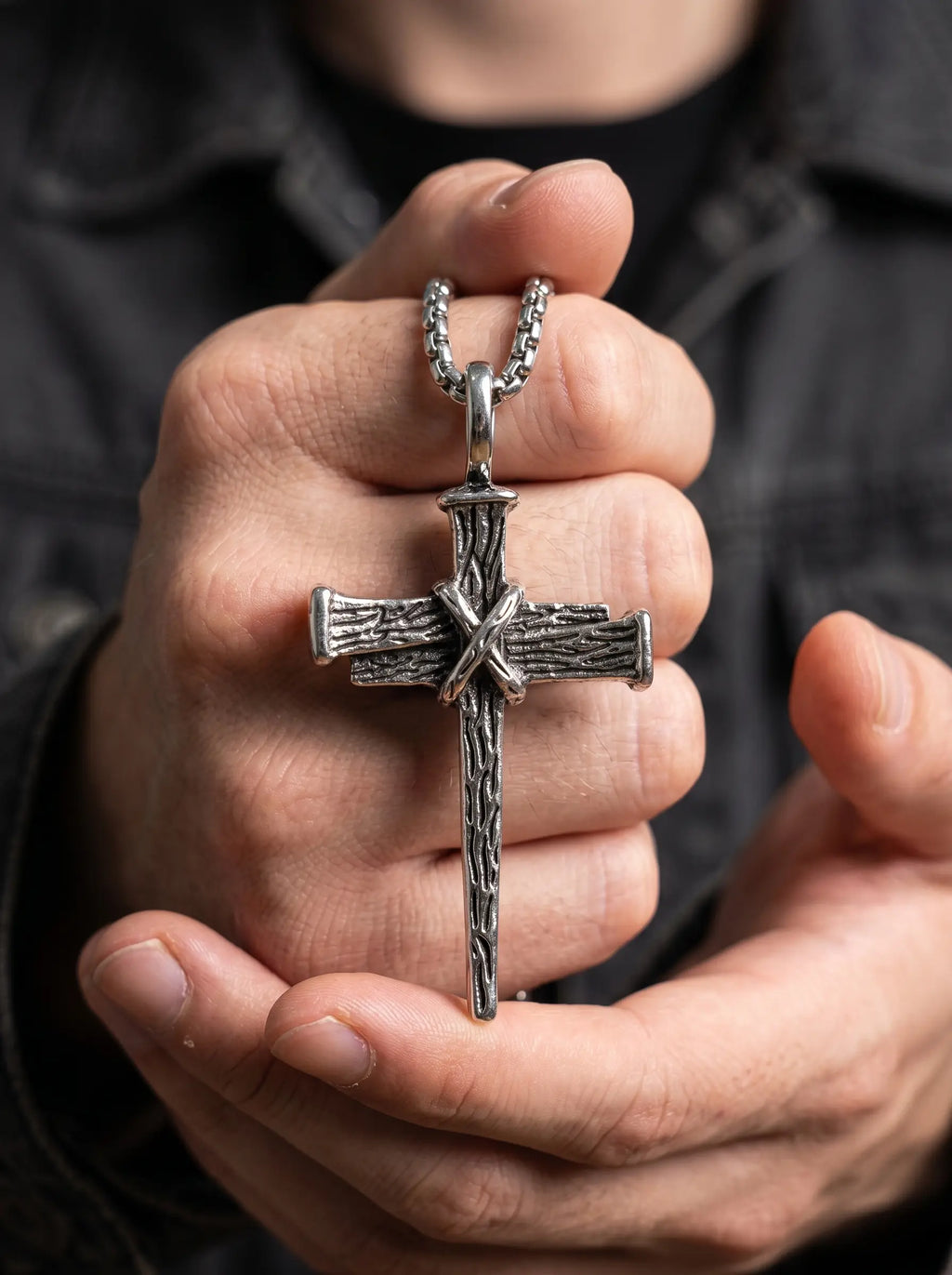 Forged Nail Cross Necklace image 4