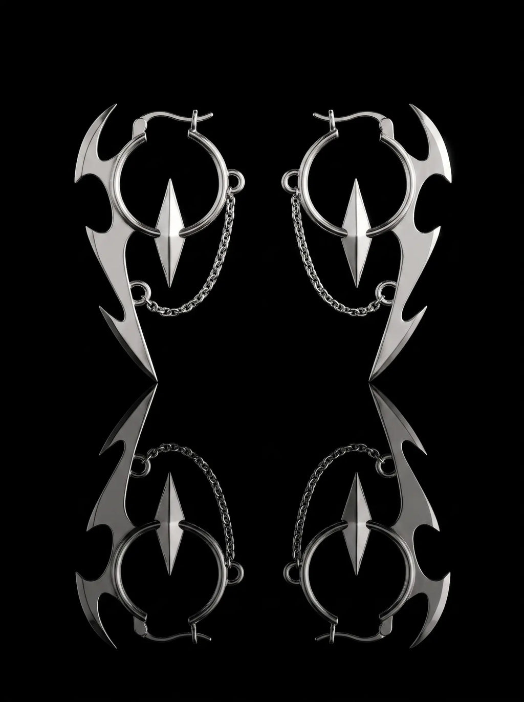 Tribal Shard Chain Earrings image 0