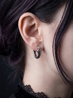Serpent Gaze Gothic Snake Hoop Earrings image 1