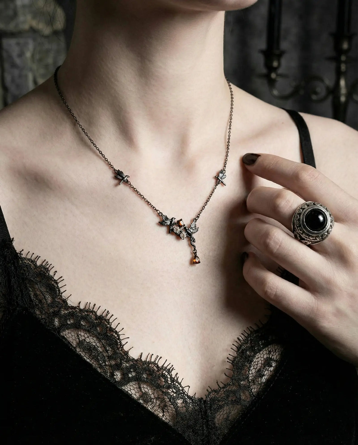 Crimson Raven Necklace image 5