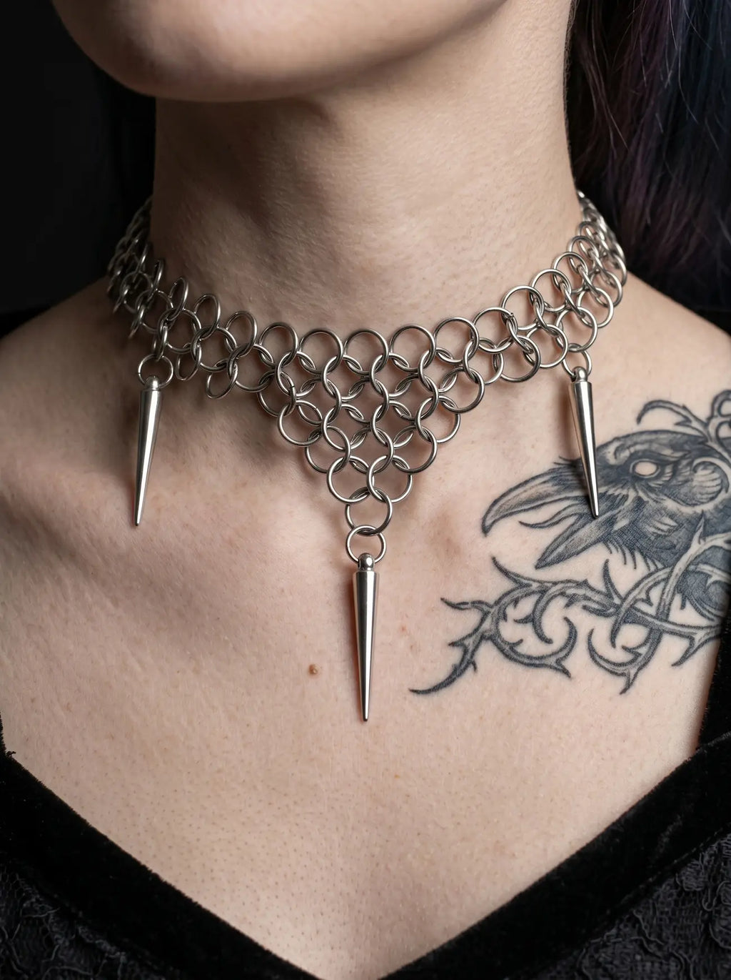Punk Rivet Chainmail Choker image 3