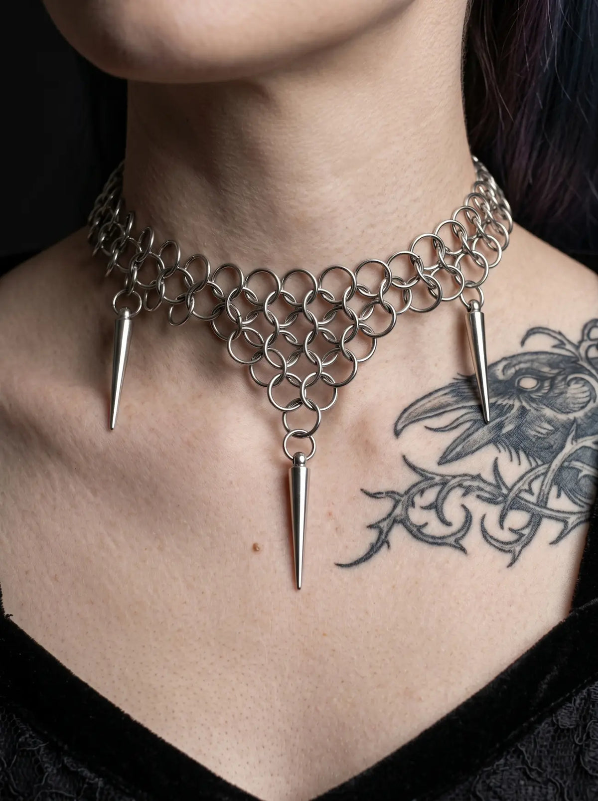 Punk Rivet Chainmail Choker image 3