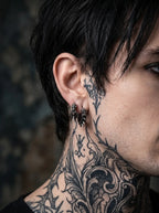 Skullthorn Gothic Hoop Earrings image 3