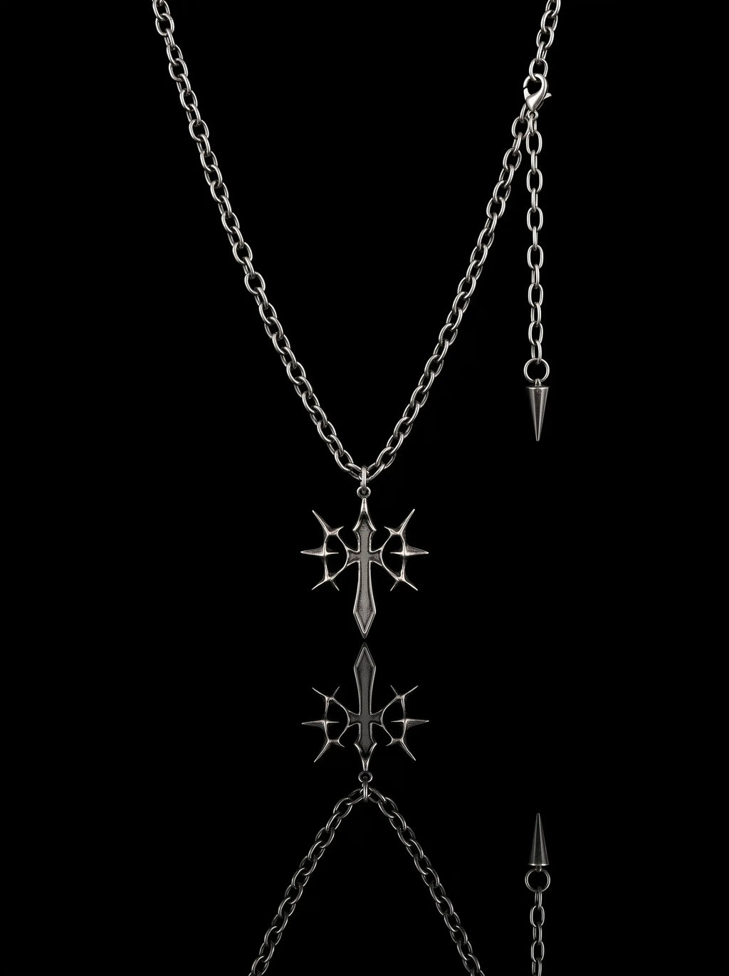 Voidthorn Gothic Cross Pendant Necklace image 0
