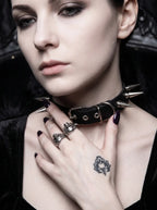 Punk Spiked Leather Choker image 5