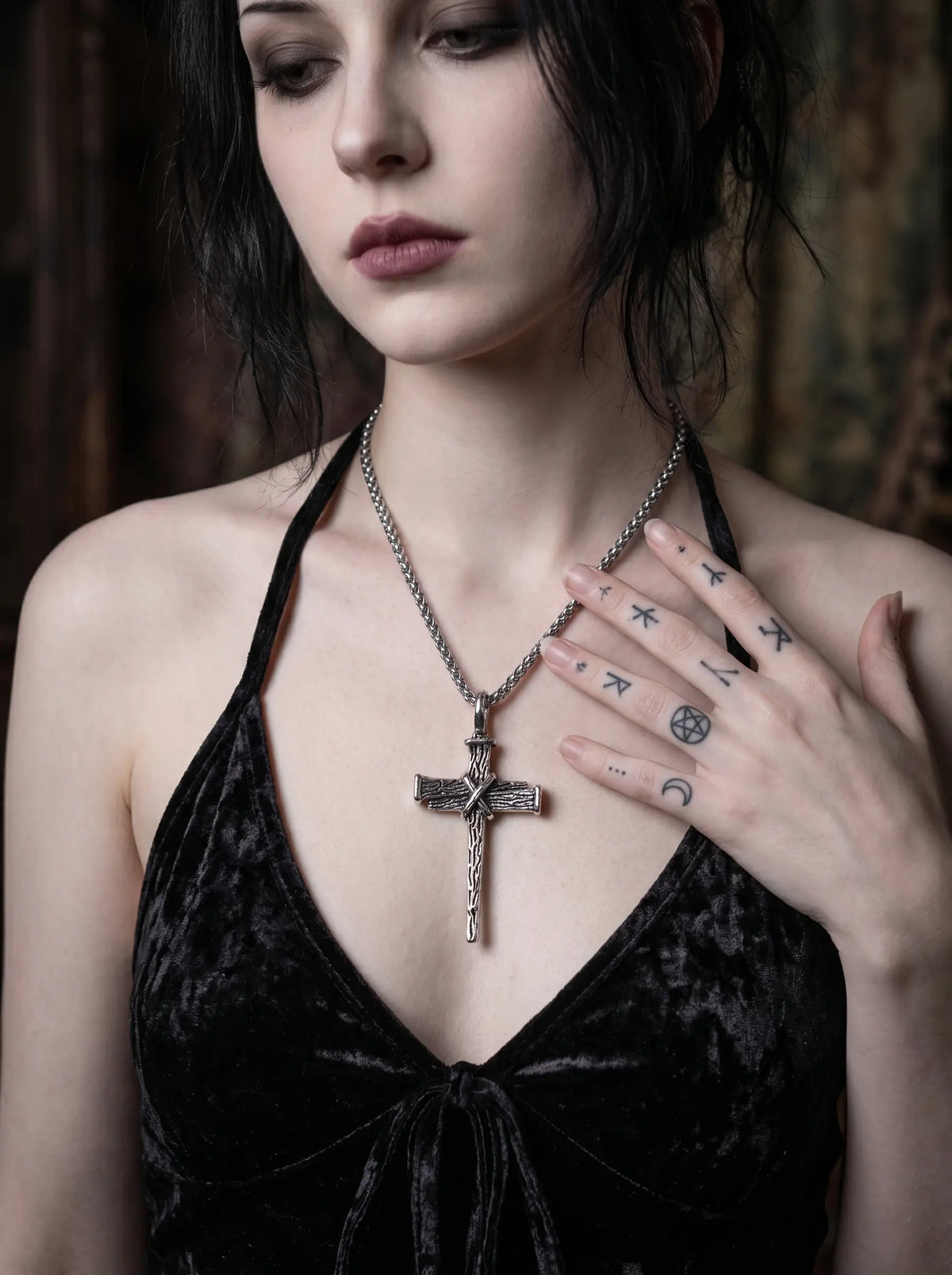 Forged Nail Cross Necklace image 9