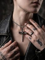 Forged Nail Cross Necklace image 1