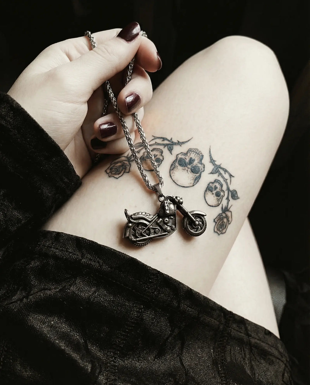 Vintage Motorcycle Pendant Necklace image 4