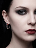 Serpent Gaze Gothic Snake Hoop Earrings image 5