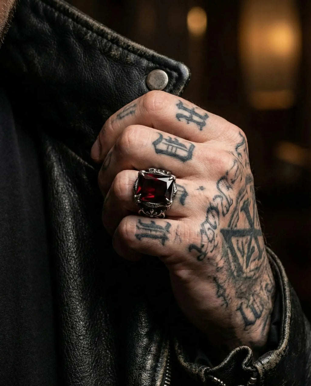Vintage Gothic Ruby Ring image 5