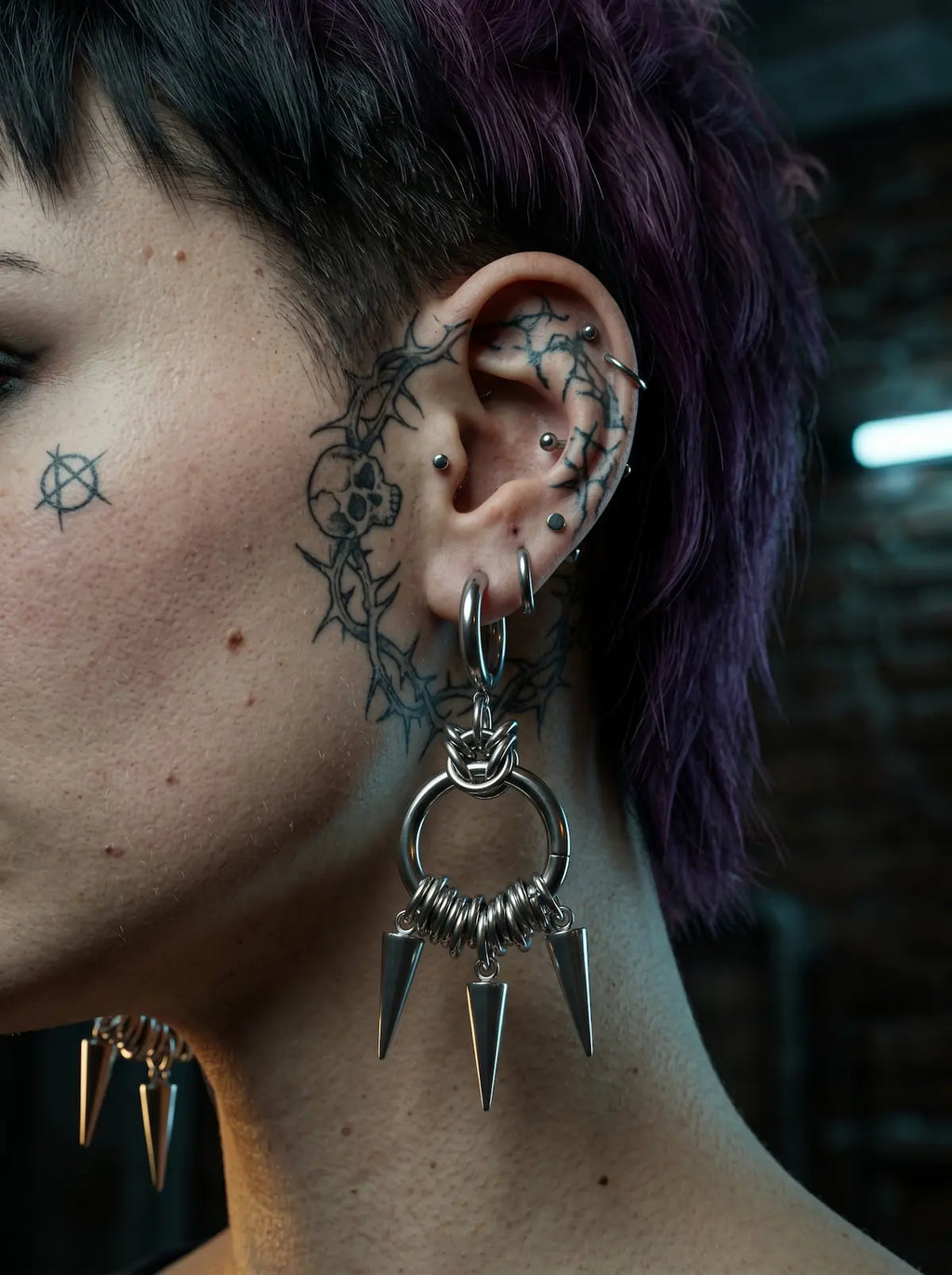 Spiked Halo Earrings image 2