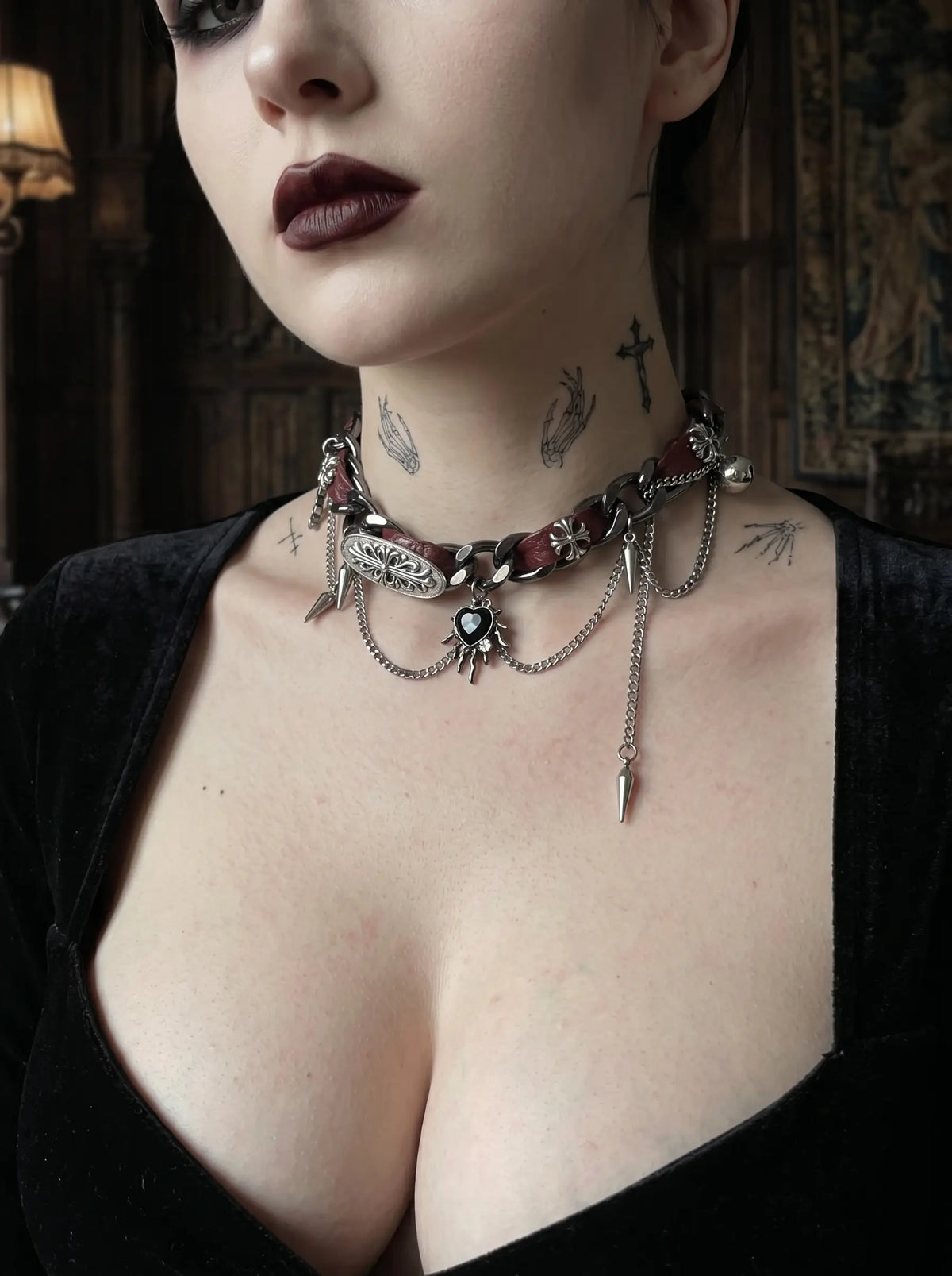Punk Thorn Heart Choker image 2