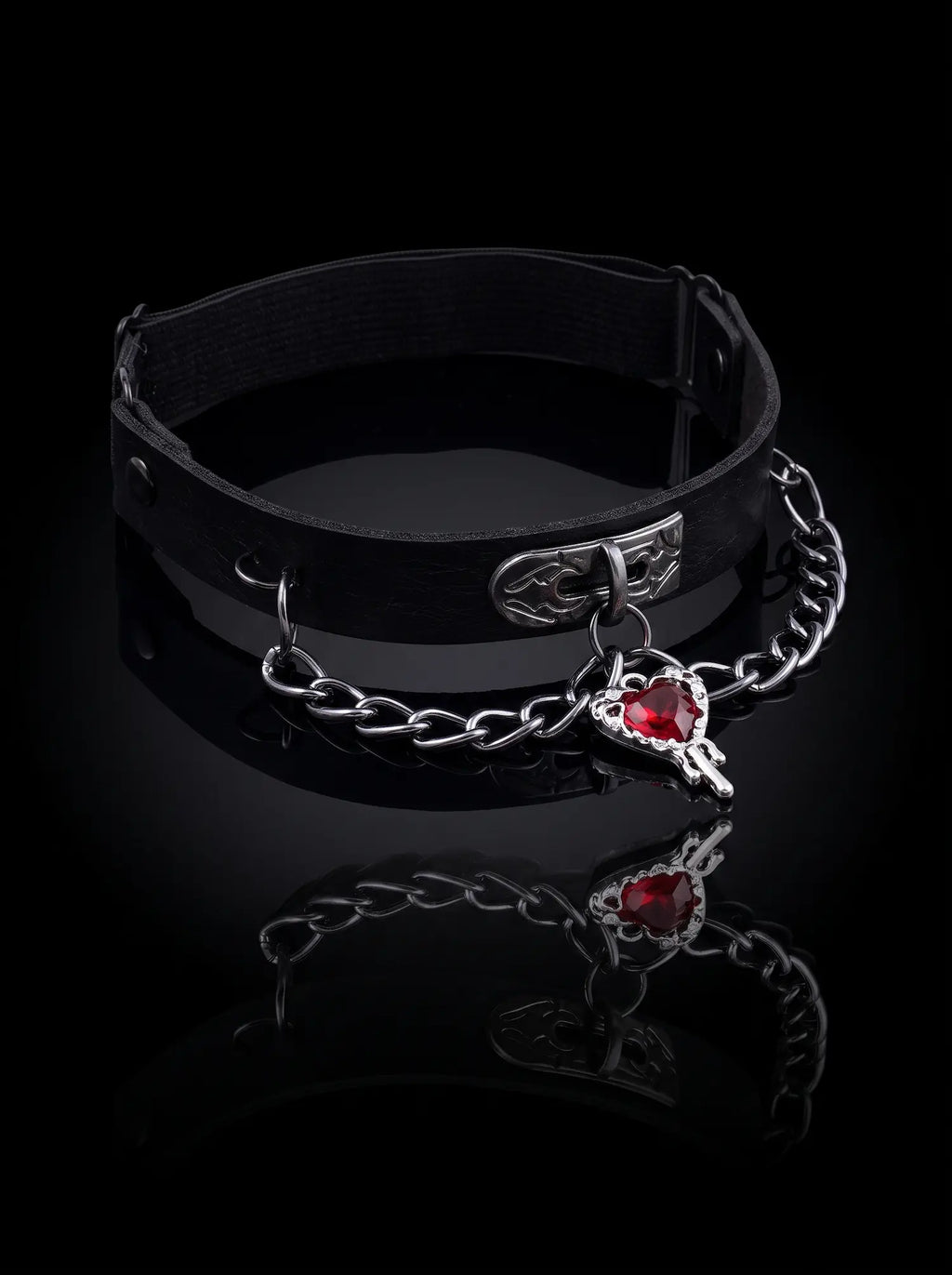 Crimson Heart Leather Garter image 0
