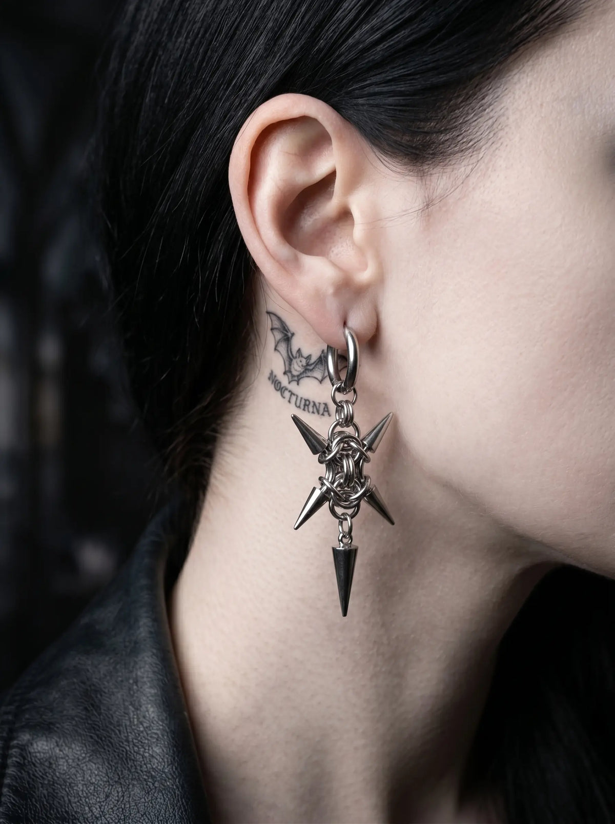 Punk Caltrop Spike Earrings image 2