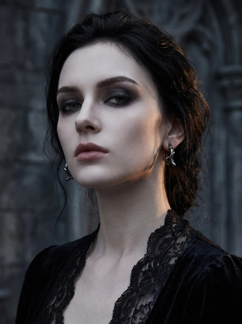 Gothic Serpent Hoop Earrings image 4