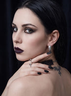 Venom Gaze Gothic Snake Hoop Earrings image 2