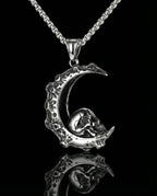 Crescent Skull Pendant Necklace image 0