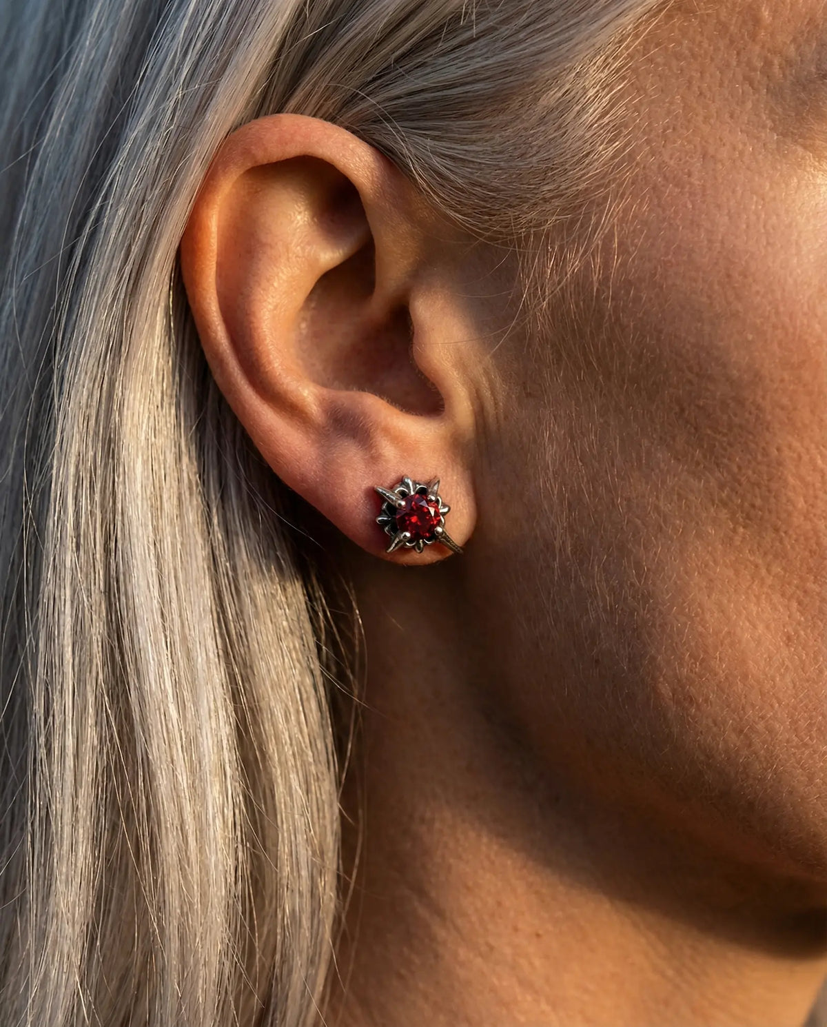Punk Diamond Cross Flower Earrings image 4