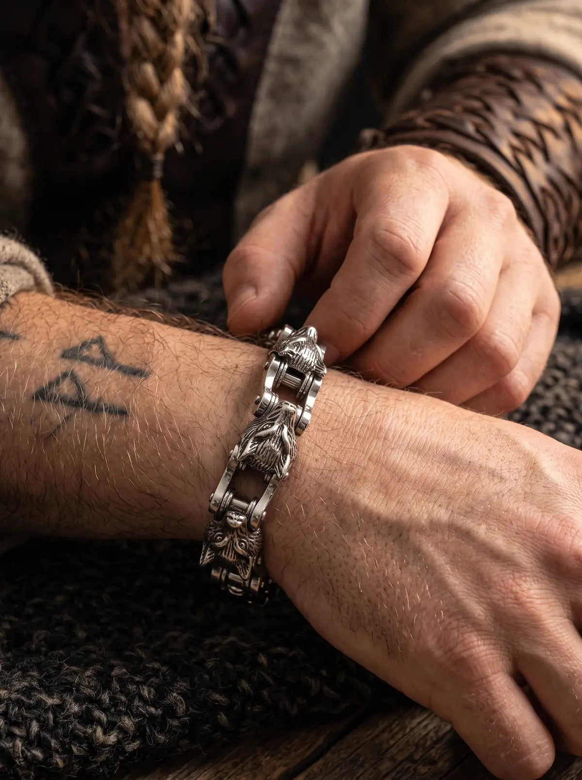 Fenrir Forge Wolf Chain Bracelet image 2