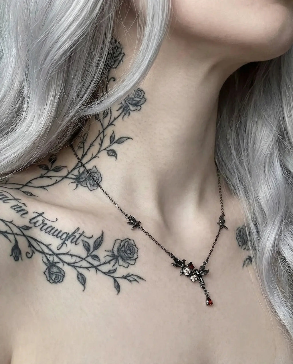 Crimson Raven Necklace image 2