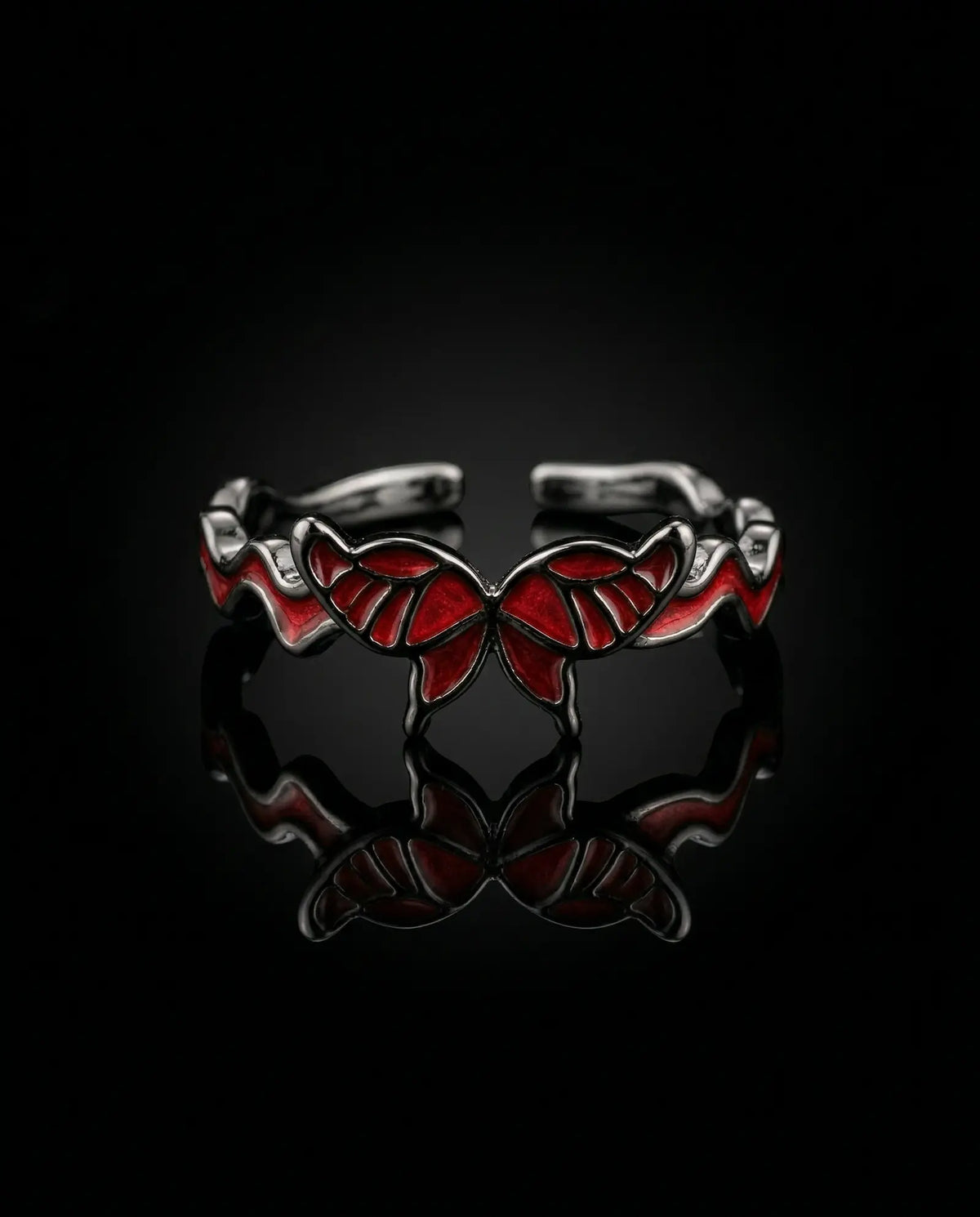 Crimson Butterfly Open Ring image 6