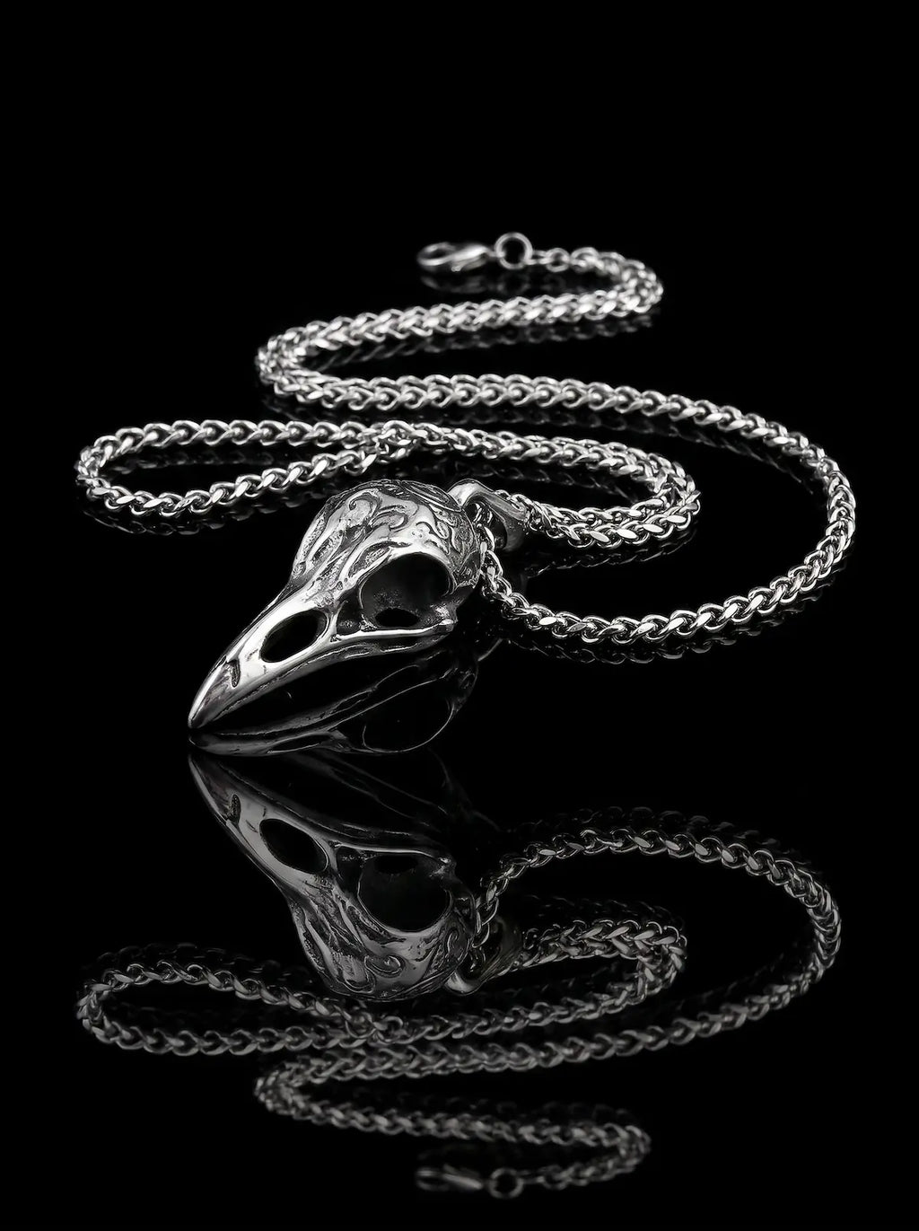 Omen Raven Skull Pendant Necklace image 0