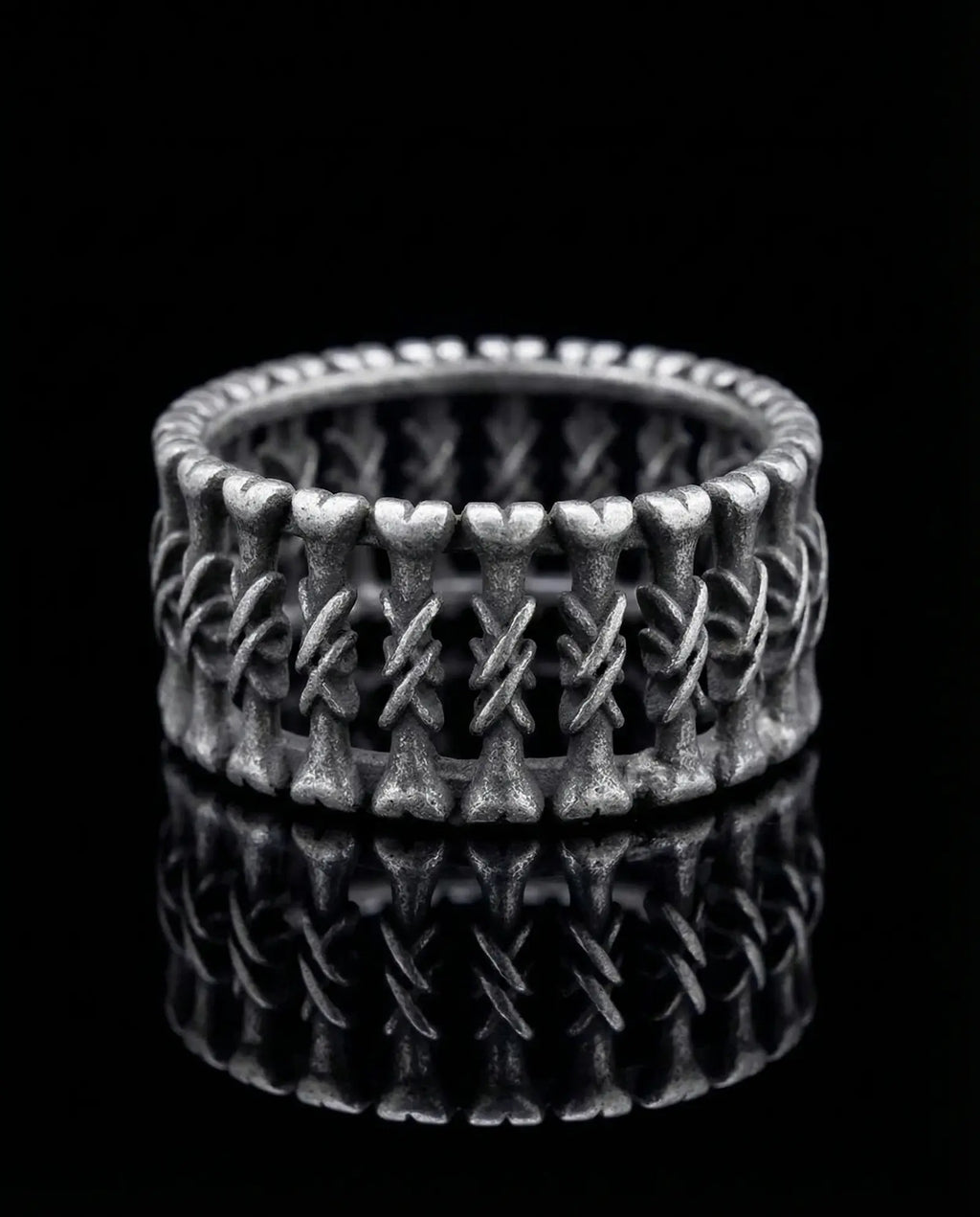 Vintage Viking Bone Ring image 0