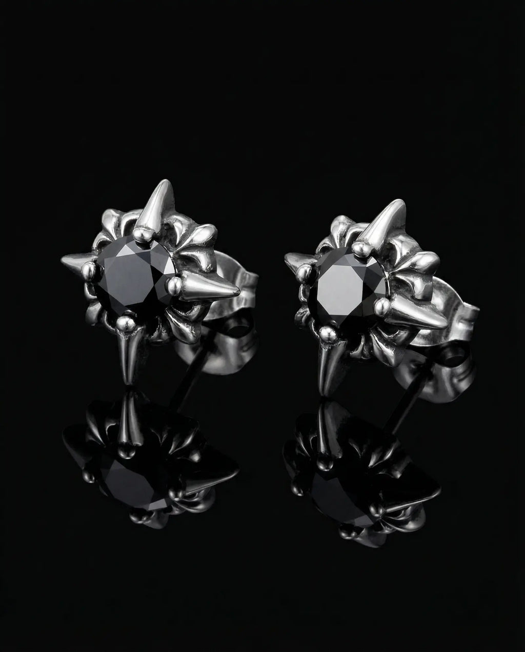 Punk Diamond Cross Flower Earrings image 0