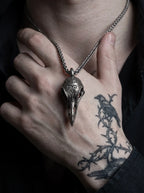 Omen Raven Skull Pendant Necklace image 3