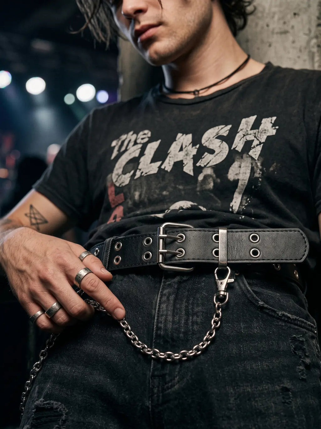 Ironbound Double Grommet Punk Belt image 1