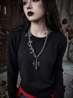 Voidthorn Armored Gothic Cross Necklace image 4