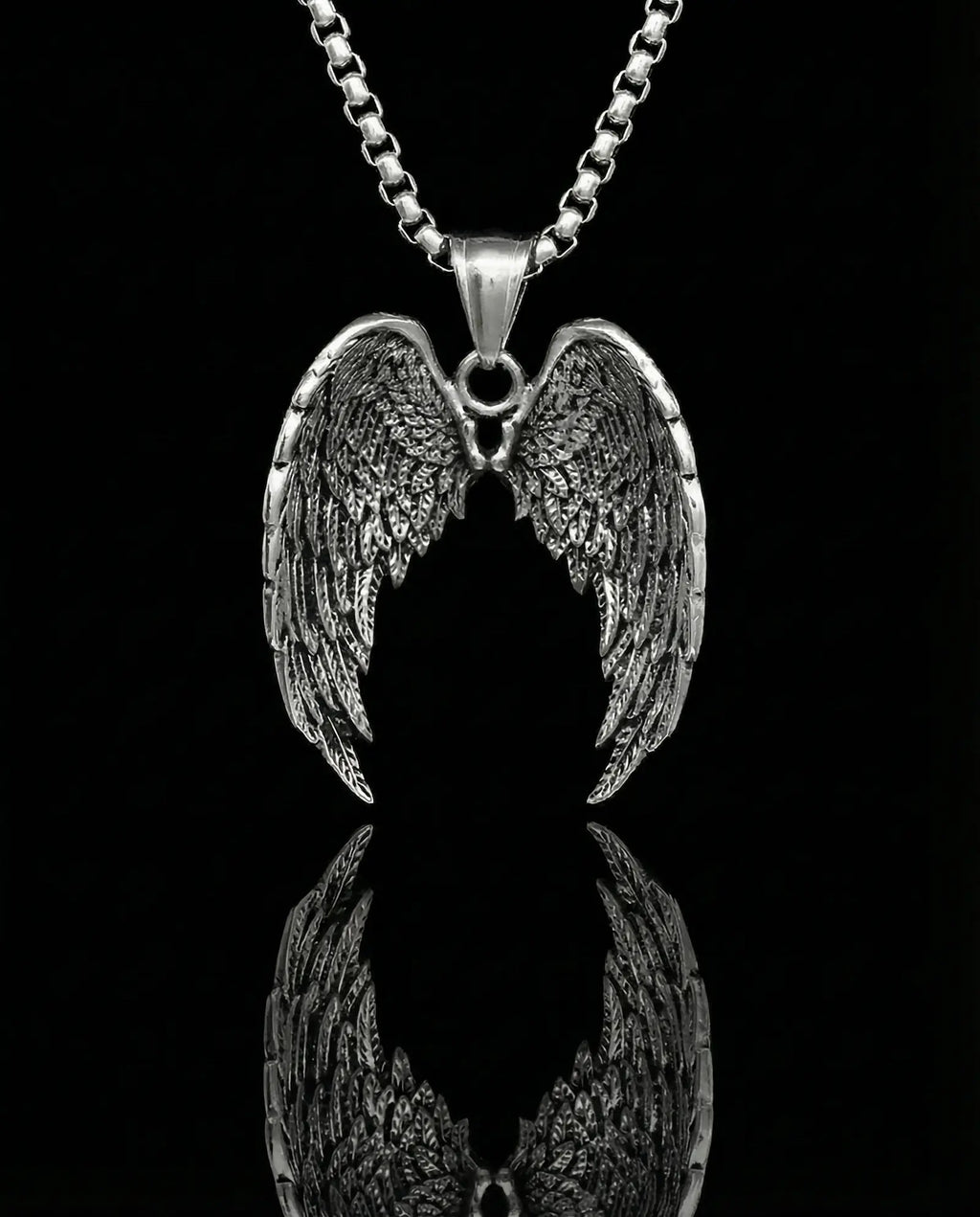 Punk Angel Wing Pendant Necklace image 0