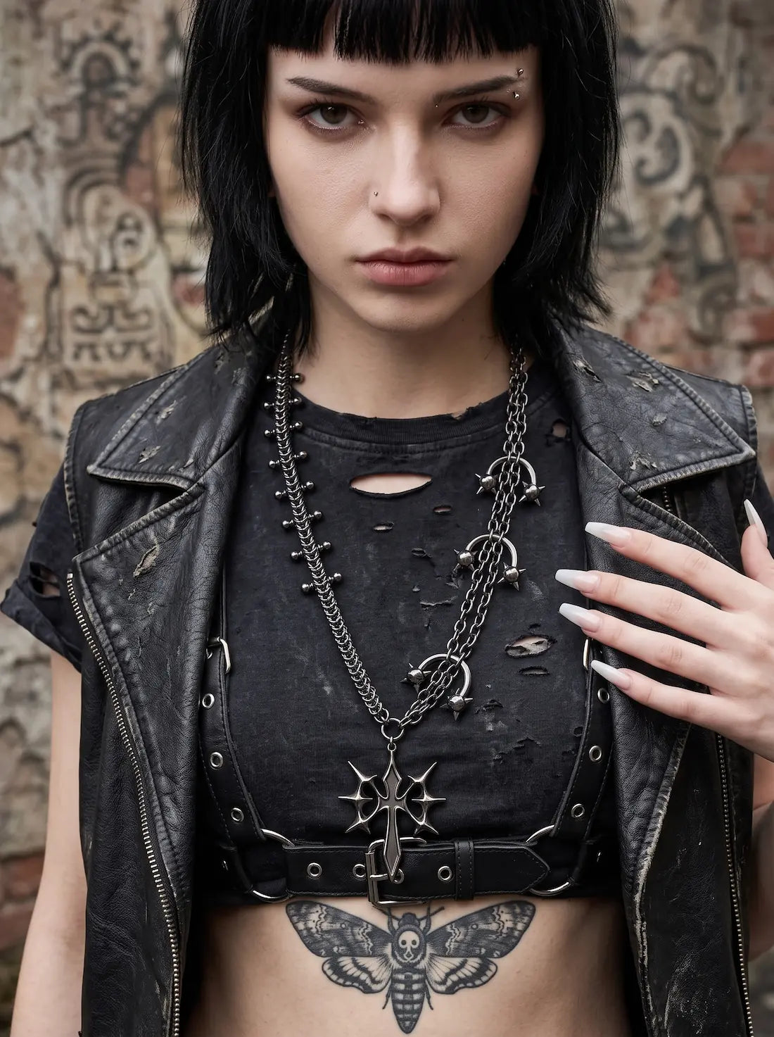 Voidthorn Armored Gothic Cross Necklace image 2