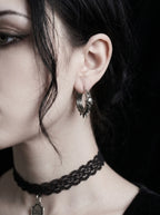 Skullthorn Gothic Hoop Earrings image 1