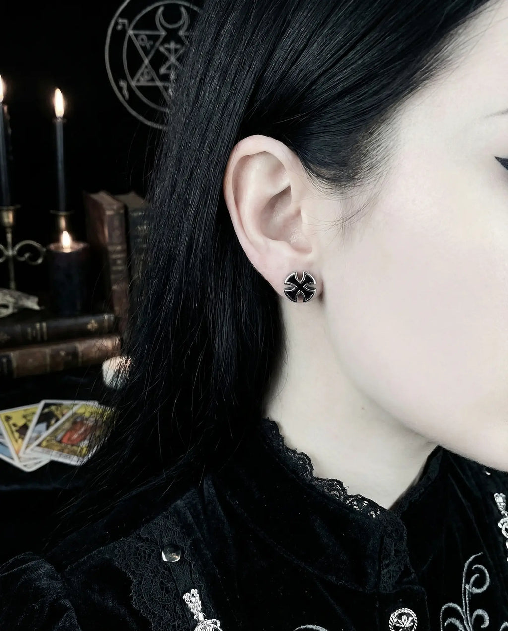 Iron Cross Stud Earrings image 1