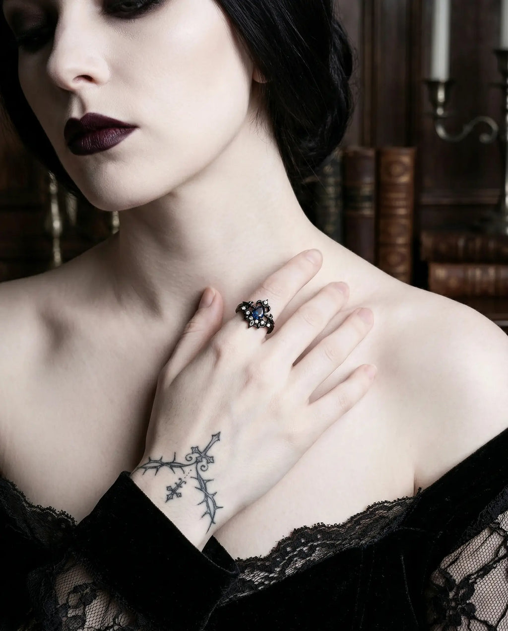 Midnight Tear Cross Ring image 1