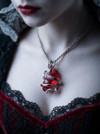 Crimson Coil Gothic Snake Pendant Necklace image 4
