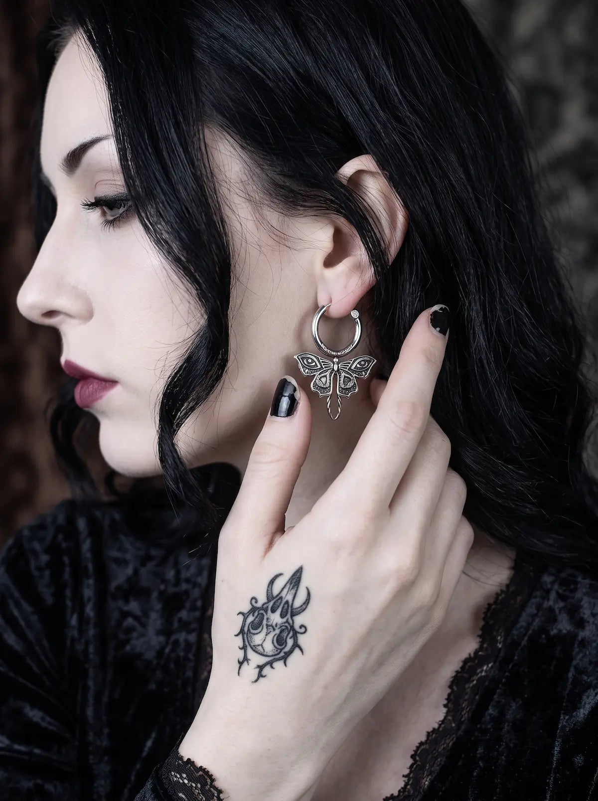 Oracle Wing Gothic Butterfly Earrings image 5