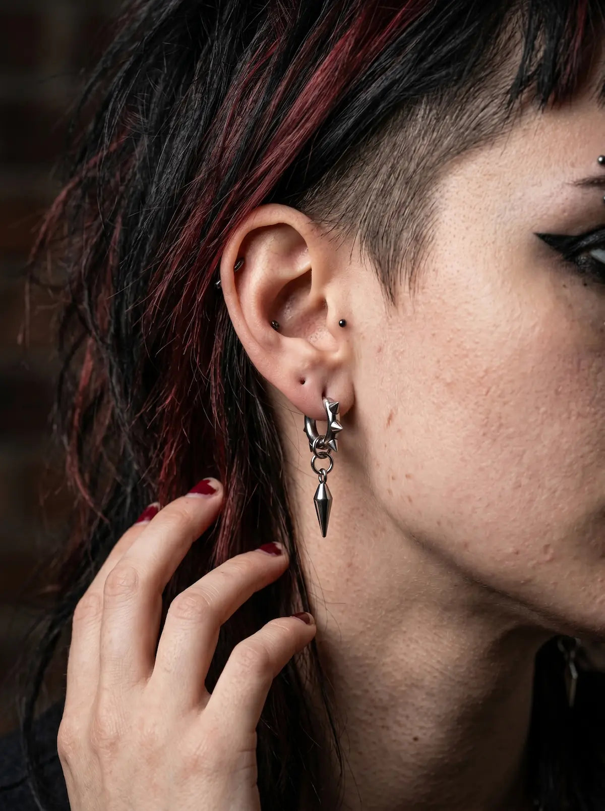 Punk Spiked Cone Earrings image 5