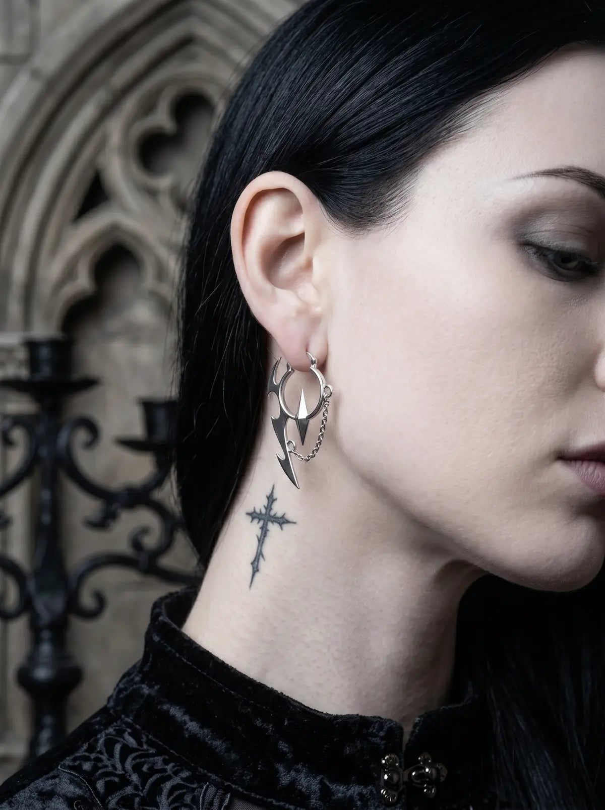 Tribal Shard Chain Earrings image 4
