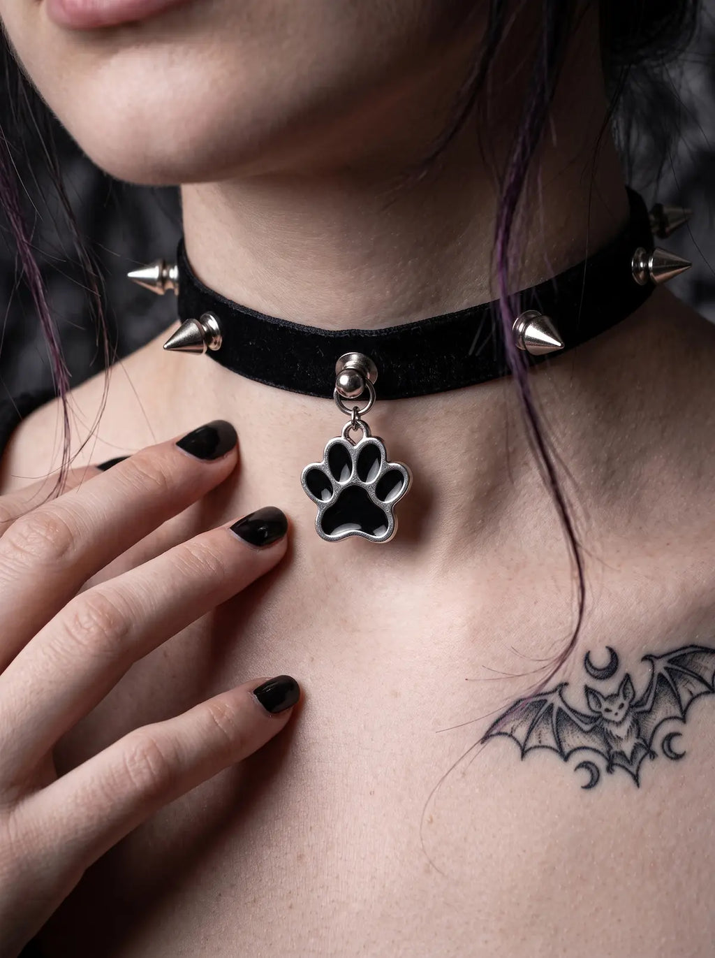 Punk Spiked Paw Choker image 2